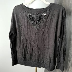 Camber & Grace sweater with beautiful detailing on the front